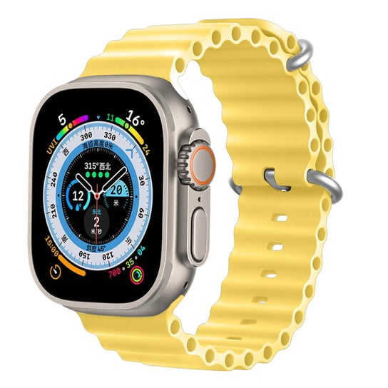 Pasek Apple Watch 41mm / 40mm / 38mm Silikonowy falisty wzór Dux Ducis Żółty Dux Ducis