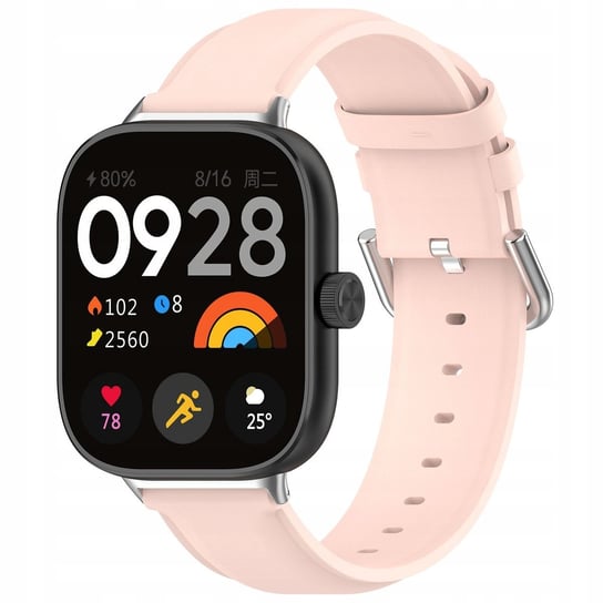 Pasek Bizon Strap Watch Casual do Xiaomi Redmi Watch 4/Xiaomi Band 8 Pro, jasnoróżowy Bizon