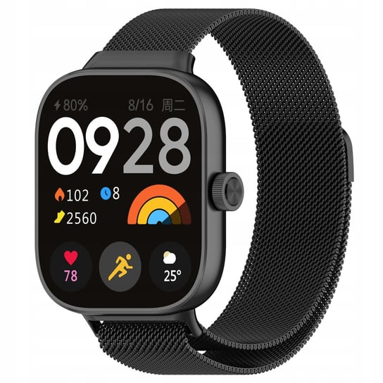 Pasek Bizon Strap Watch Chain do Xiaomi Redmi Watch 4 / Band 8 Pro, czarny Bizon