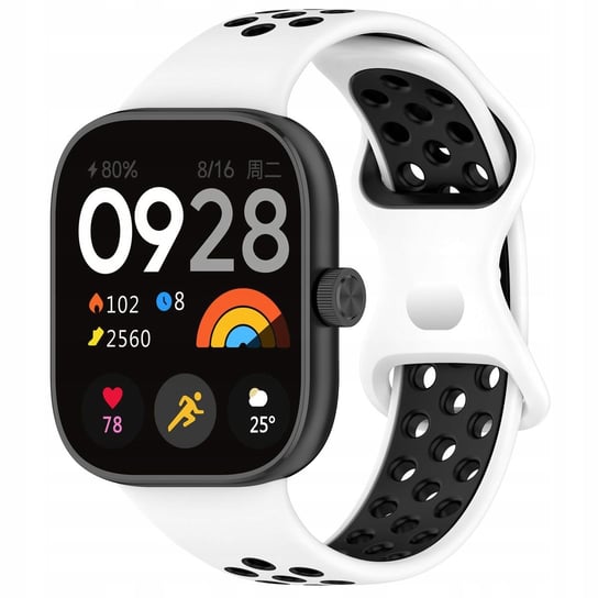 Pasek Bizon Strap Watch Octo do Xiaomi Redmi Watch 4/Xiaomi Band 8 Pro, biało-czarny Bizon