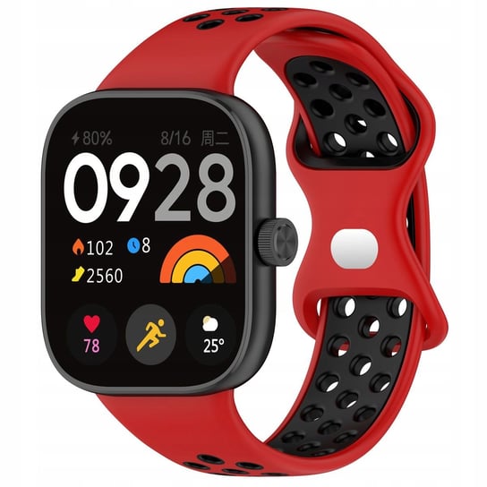 Pasek Bizon Strap Watch Octo do Xiaomi Redmi Watch 4/Xiaomi Band 8 Pro, czerwono-czarny Bizon