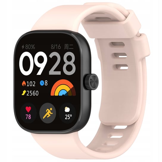 Pasek Bizon Strap Watch Silicone do Xiaomi Redmi Watch 4 / Xiaomi Band 8 Pro, jasnoróżowy Bizon
