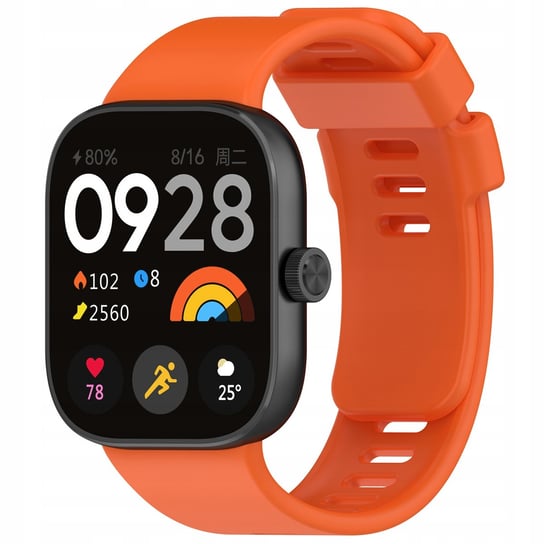 Pasek Bizon Strap Watch Silicone do Xiaomi Redmi Watch 4 / Xiaomi Band 8 Pro, marchewkowy Bizon