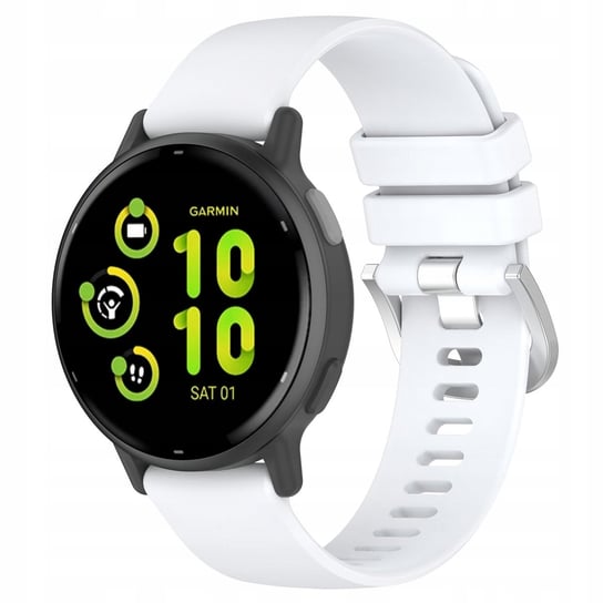 Pasek Bizon Strap Watch Silicone Pro do Garmin Vivoactive 5, biały Bizon