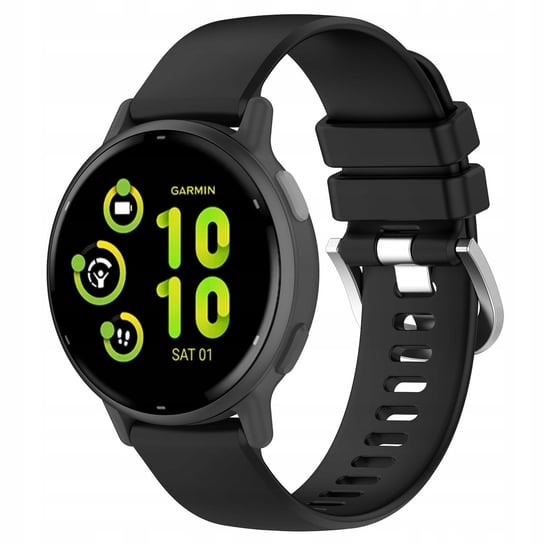 Pasek Bizon Strap Watch Silicone Pro do Garmin Vivoactive 5, czarny Bizon