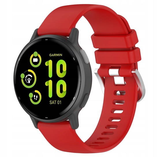 Pasek Bizon Strap Watch Silicone Pro do Garmin Vivoactive 5, czerwony Bizon