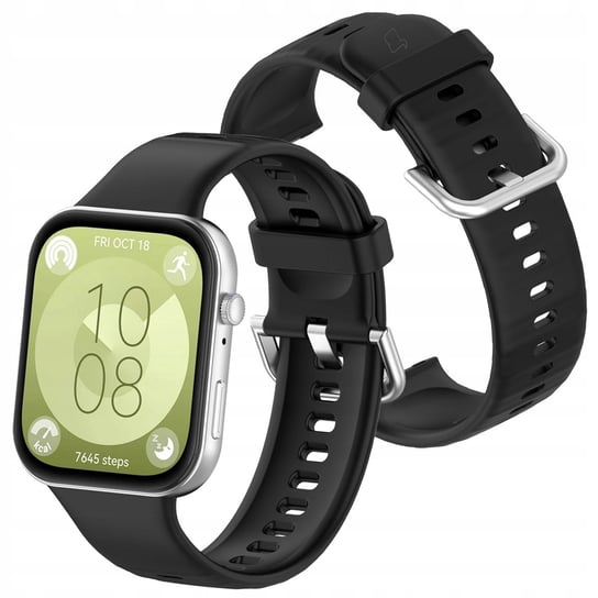 Pasek Bizon Strap Watch Silicone Pro do Huawei Watch Fit 3, czarny Bizon