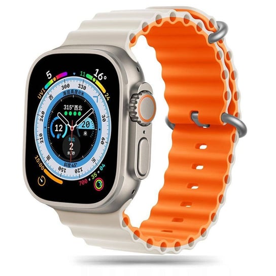 Pasek do APPLE WATCH 4 / 5 / 6 / 7 / 8 / 9 / SE / ULTRA 1 / 2 (42 / 44 / 45 / 49 MM) Tech-Protect IconBand Pro Starlight Orange TECH-PROTECT