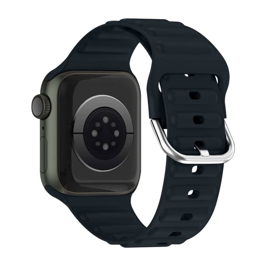 Pasek do Apple Watch 49mm, 45mm, 44mm, 42mm Silikon Regulowany Czarny Avizar