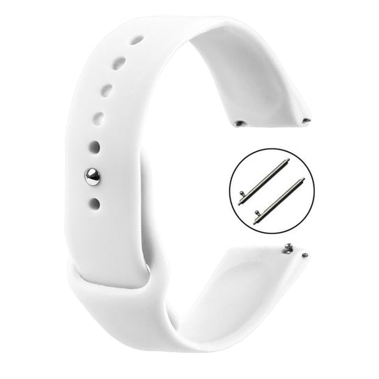 Pasek do smartwatch 18mm / Silikonowy / Uniwersalny / S01 - biały + teleskopy ExtremeStyle