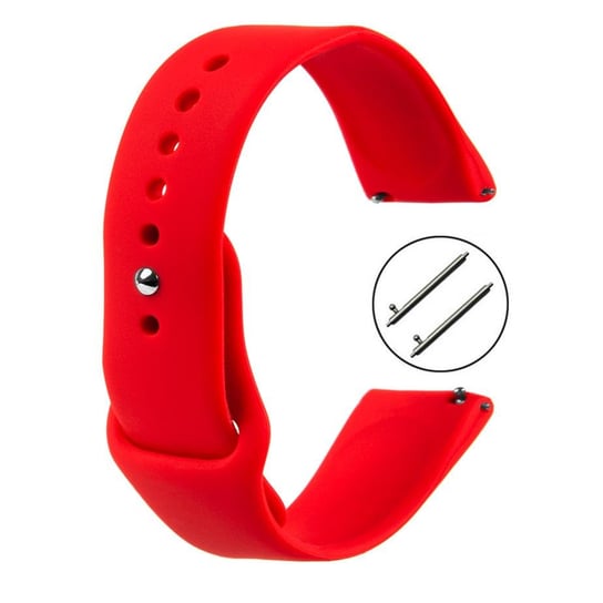 Pasek do smartwatch 18mm / Silikonowy / Uniwersalny / S01 - czerwony + teleskopy ExtremeStyle