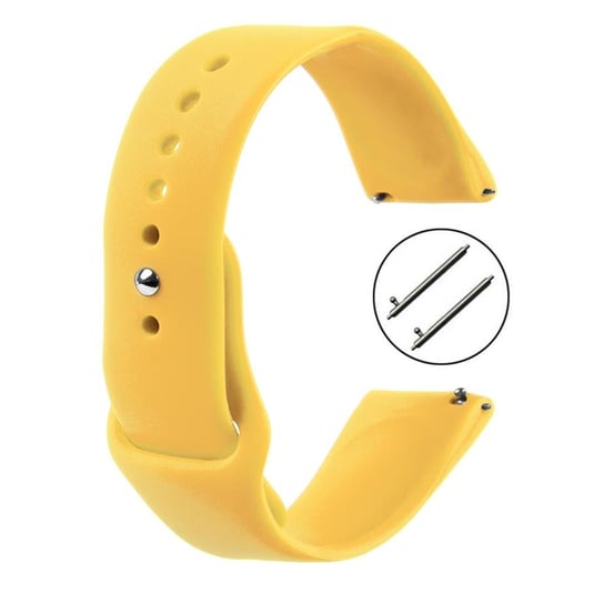 Pasek do smartwatch 18mm / Silikonowy / Uniwersalny / S01 - żółty + teleskopy ExtremeStyle