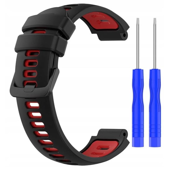 Pasek do smartwatch Garmin Forerunner 735XT, 230, 235, 630 - czarno-czerwony ExtremeStyle