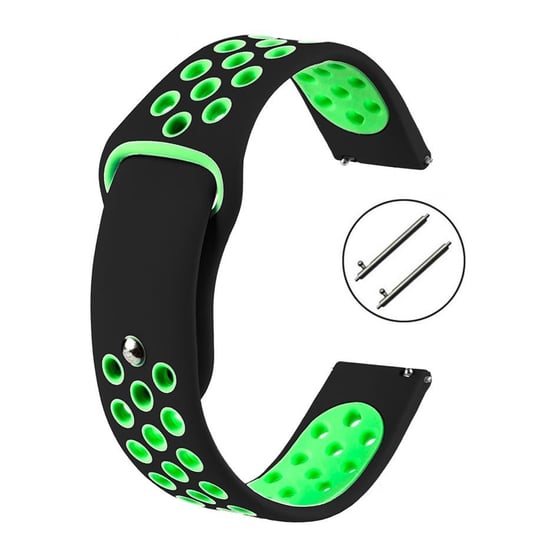 PASEK DO ZEGARKA 20MM – SILIKONOWY – czarno-zielony ExtremeStyle