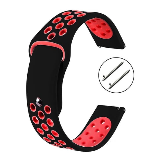 PASEK DO ZEGARKA 22MM – SILIKONOWY – czarno-czerwony ExtremeStyle