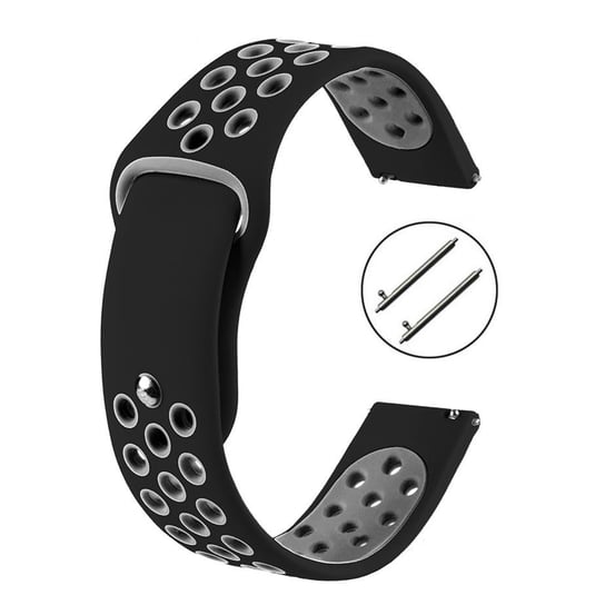 PASEK DO ZEGARKA 22MM – SILIKONOWY – czarno-szary ExtremeStyle