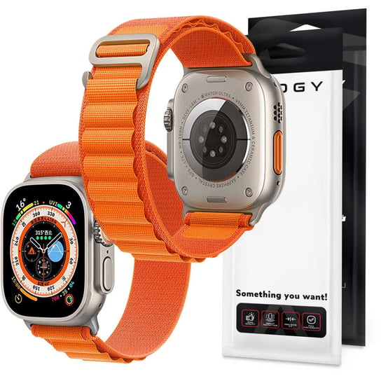 Pasek do zegarka Alogy Sport Strap do Apple Watch 4/5/6/7/8/SE/Ultra (42/44/45/49mm) Pomarańczowy Alogy