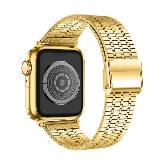 Pasek do zegarka Apple Watch 49mm 45mm 44mm 42mm kwadratowe stalowe ogniwa złote Avizar