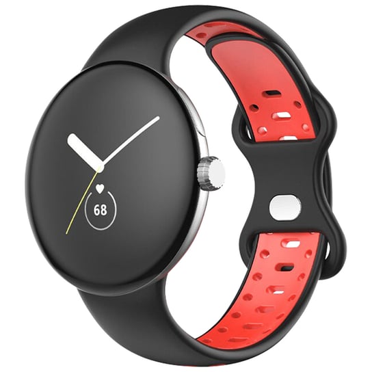 Pasek do zegarka Google Pixel Dwukolorowy Silikon Elastyczny Czarny / Czerwony / Czerwony Avizar