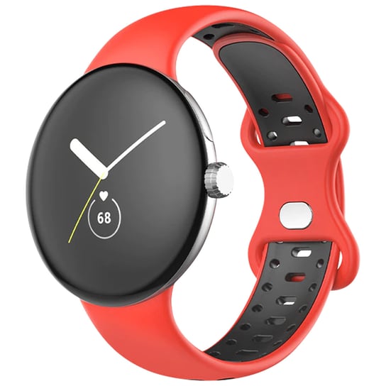 Pasek do zegarka Google Pixel Dwukolorowy Silikonowy Elastyczny Czerwony/Czerwony Avizar