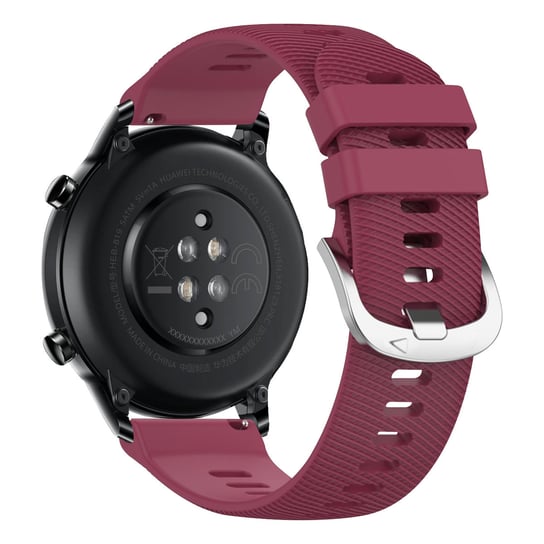 Pasek do zegarka Honor Magic Watch 2, 46 mm teksturowany silikon w kolorze bordowym Avizar