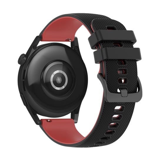 Pasek do zegarka Huawei GT 3 Silikonowy dwukolorowy teksturowany czerwono-czarny Avizar