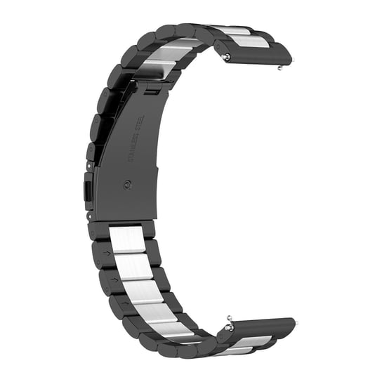 Pasek do zegarka Huawei GT Runner Stalowa klamra Czarno-srebrny Avizar