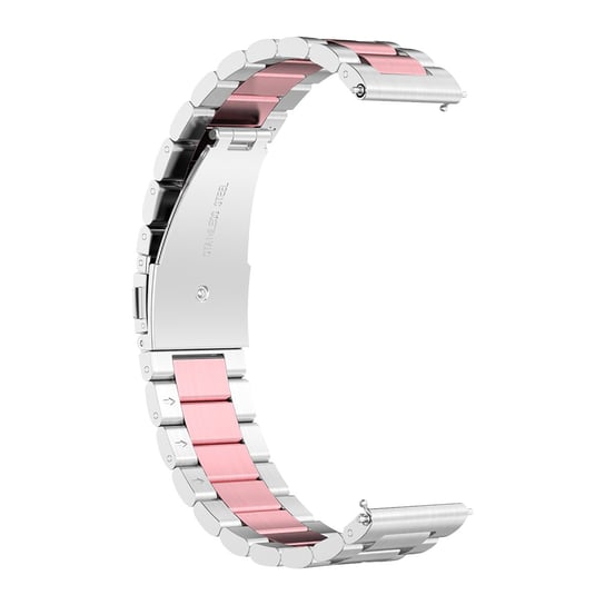 Pasek do zegarka Huawei GT Runner Stalowa klamra Srebrno-różowy Avizar