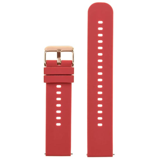Pasek gumowy do zegarka U27 - czerwony/rosegold - 18mm PACIFIC