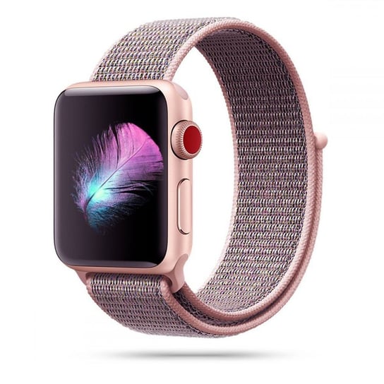 Pasek Nylon do Apple Watch 2 / 3 / 4 / 5 / 6 / SE (38/40mm) Pink Sand TECH-PROTECT