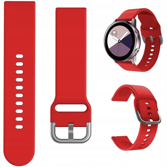 Pasek Opaska 20 Mm Silikon Do Zegarka Smartwatch Uniwersalny Czerwony Hello Case
