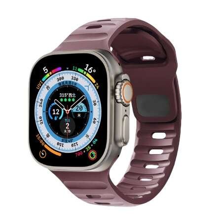 Pasek opaska bransoletka ICONBAND LINE APPLE WATCH 4 / 5 / 6 / 7 / 8 / 9 / SE (38 / 40 / 41 MM) BORDO Bestphone