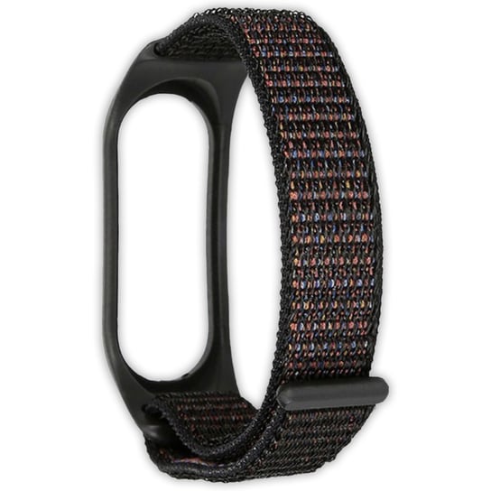 Pasek opaska nylonowa Vanfone do Xiaomi Mi Band 3/4/5/6/7, czarny z pomarańczowymi kropkami Vanfone