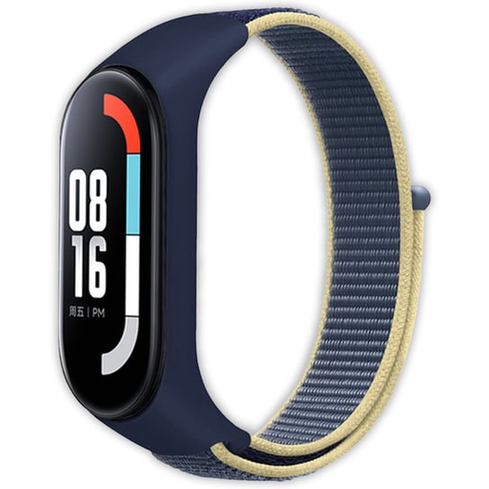 Pasek opaska nylonowa Vanfone do Xiaomi Mi Band 3/4/5/6/7, granatowo-żółty Vanfone