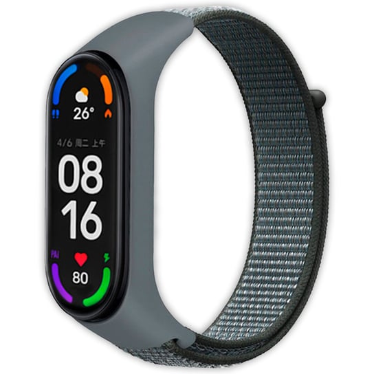 Pasek opaska  nylonowa Vanfone do Xiaomi Mi Band 3/4/5/6, Amazfit Band 5, szary Vanfone
