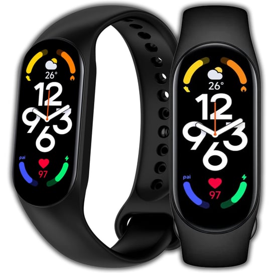 Pasek opaska silikonowa Vanfone do Xiaomi Mi Band 5/6/7, czarny Vanfone