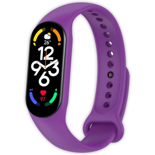 Pasek opaska silikonowa Vanfone do Xiaomi Mi Band 5/6/7, fioletowy Vanfone