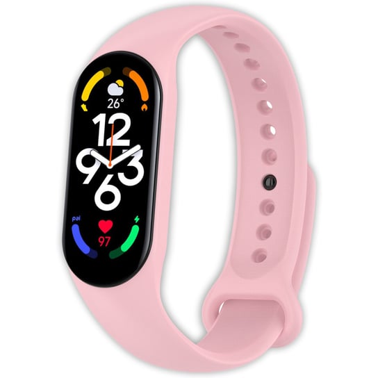 Pasek opaska silikonowa Vanfone do Xiaomi Mi Band 5/6/7, jasny róż Vanfone