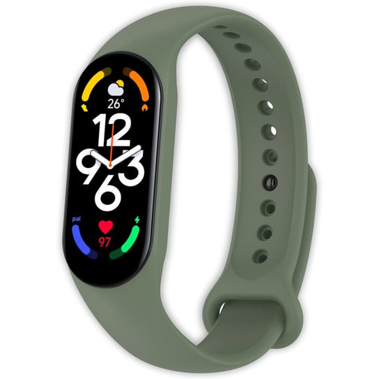 Pasek opaska silikonowa Vanfone do Xiaomi Mi Band 5/6/7, khaki Vanfone