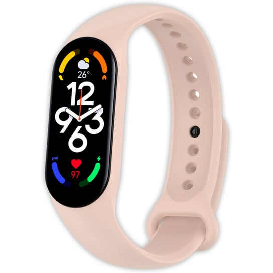 Pasek opaska silikonowa Vanfone do Xiaomi Mi Band 5/6/7, piaskowy róż Vanfone