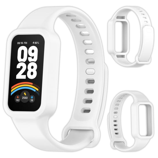 Pasek opaska silikonowa Vanfone do Xiaomi Mi Smart Band 9 Active/Redmi Smart Band 3, biały Vanfone