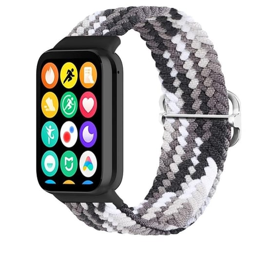 Pasek Pleciony Mi Band 8 Pro / M8 Pro (12), BLACK AND WHITE / CZARNO-BIAŁY bez marki