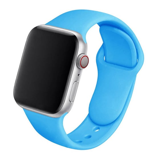 Pasek silikonowy opaska do Apple Watch 7 45mm (Niebieska) Strado