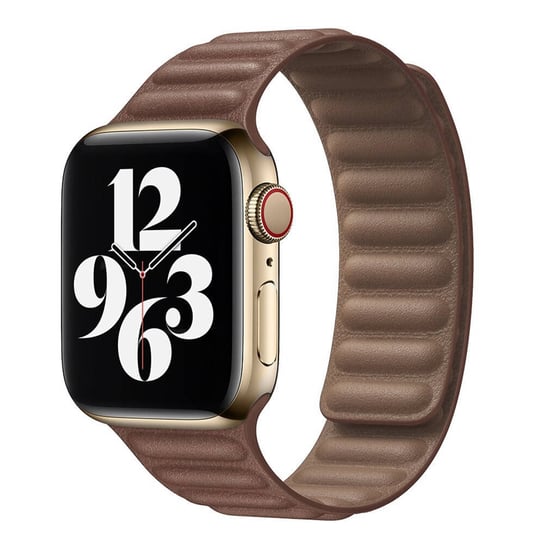 Pasek skórzany opaska do Apple Watch 7 41mm (Brązowy) Strado