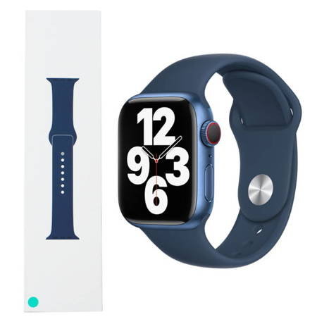 Pasek Sport Band Apple Watch 1/ 2/ 3/ 4/ 5/ 6/ 7 Series 42/ 44/ 45mm MKUW3ZM/A - niebieski (Abyss Blue) Apple