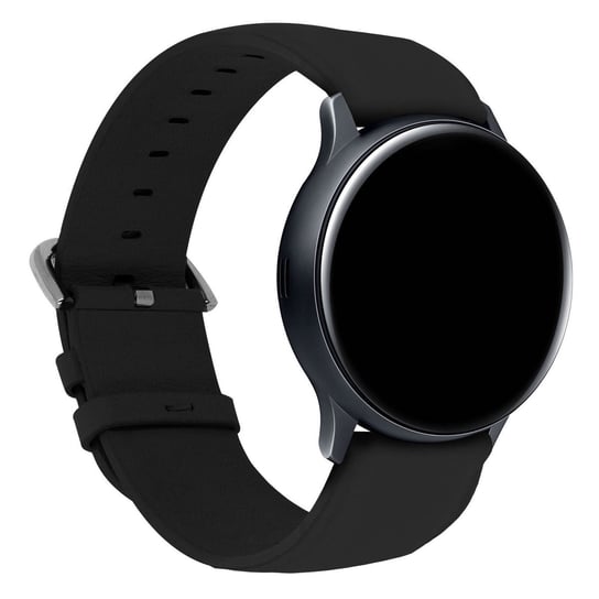 Pasek z eko-skóry do Galaxy Watch Active2 44mm Zapięcie Tang Buckle - Czarny Avizar