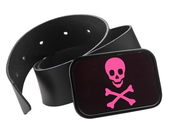 pasek z klamrą SKULL FRAMED FCG BLACK/FUSCHIA-XL Inna marka