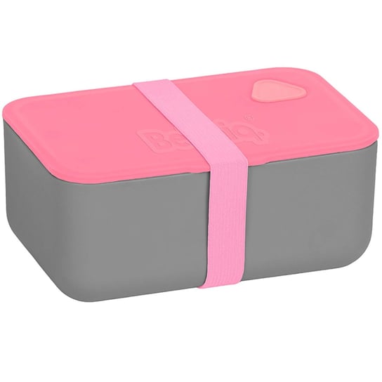 Paso BeUniq Śniadaniówka Pojemnik Lunch Box szaro-różowy z gumką 750 ml Paso
