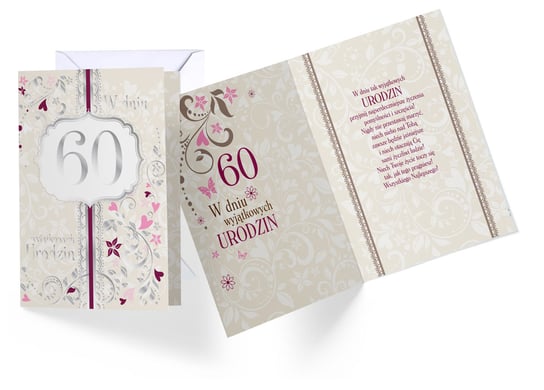 Passion Cards, karnet okolicznościowy, PP-1388, 60 urodziny Passion Cards