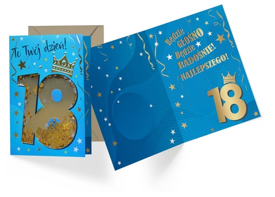 Passion Cards, Kukartka, Kartka konfetti na 18 urodziny KNF-033 Kukartka